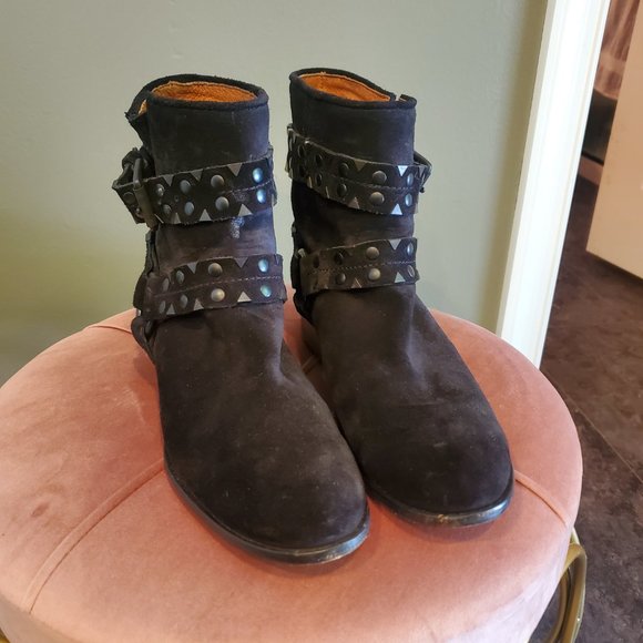 Frye Ankle Boots w/ Studed Harness Size 9 - Picture 3 of 5